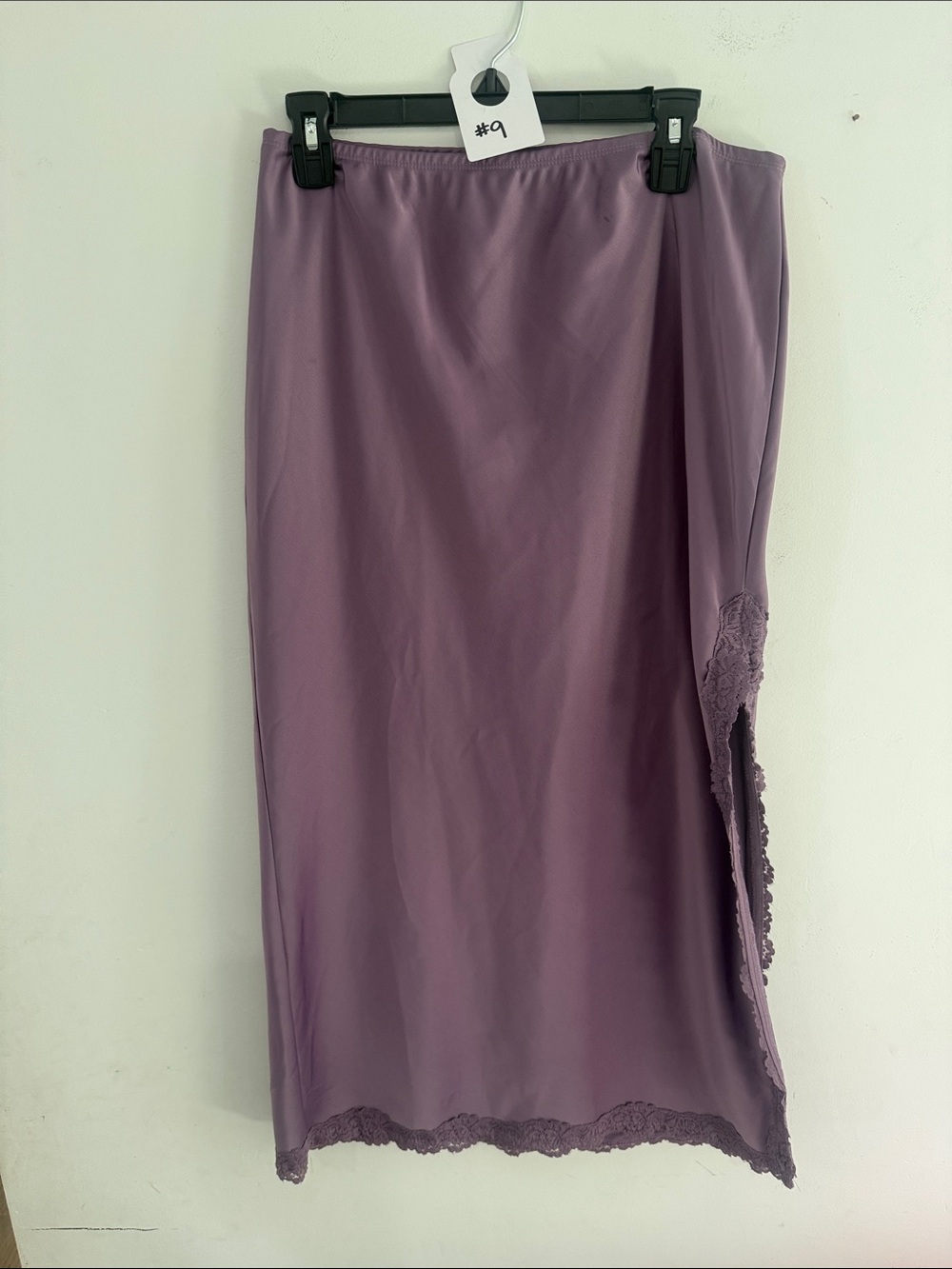 wild fable Mauve Lace-Trim Midi Slip Skirt